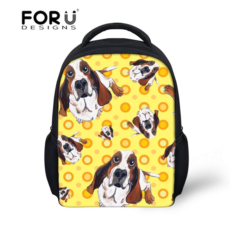 FORUDESIGNS Schooltassen Kinderen Rugzakken Zuigeling Basset Afdrukken kinderen Satchel Schooltas voor Baby Mochila Infantil