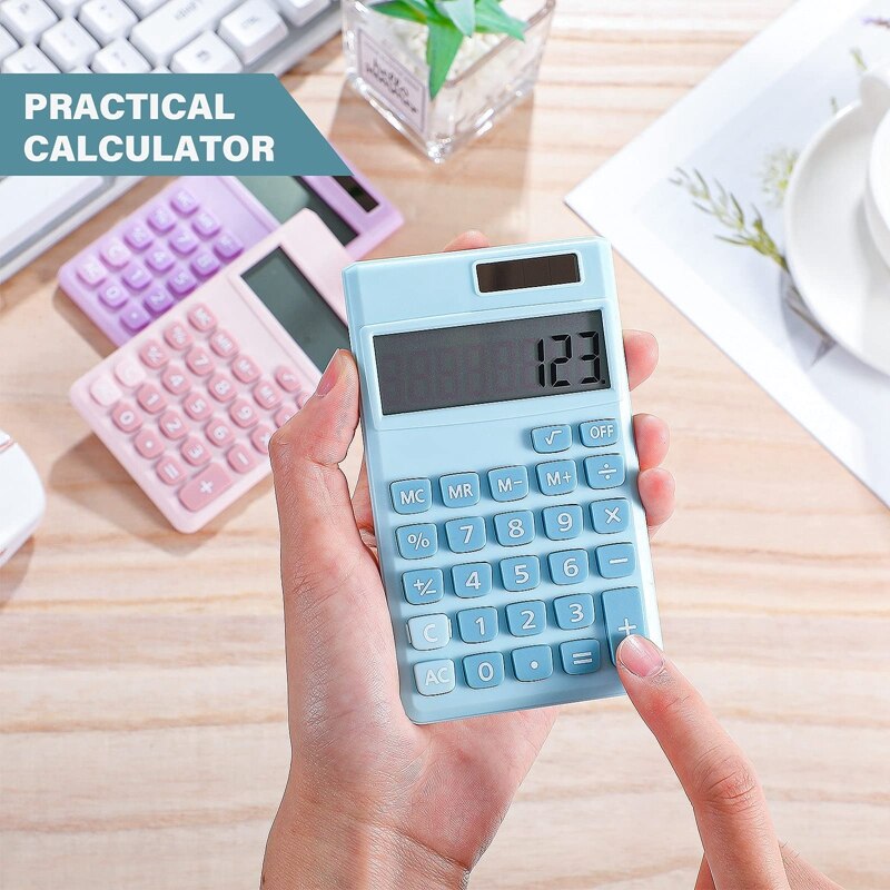 3Pcs Mini Calculator Pocket Size Calculator Electric Digital Desktop Calculator With 8-Digit LCD Display