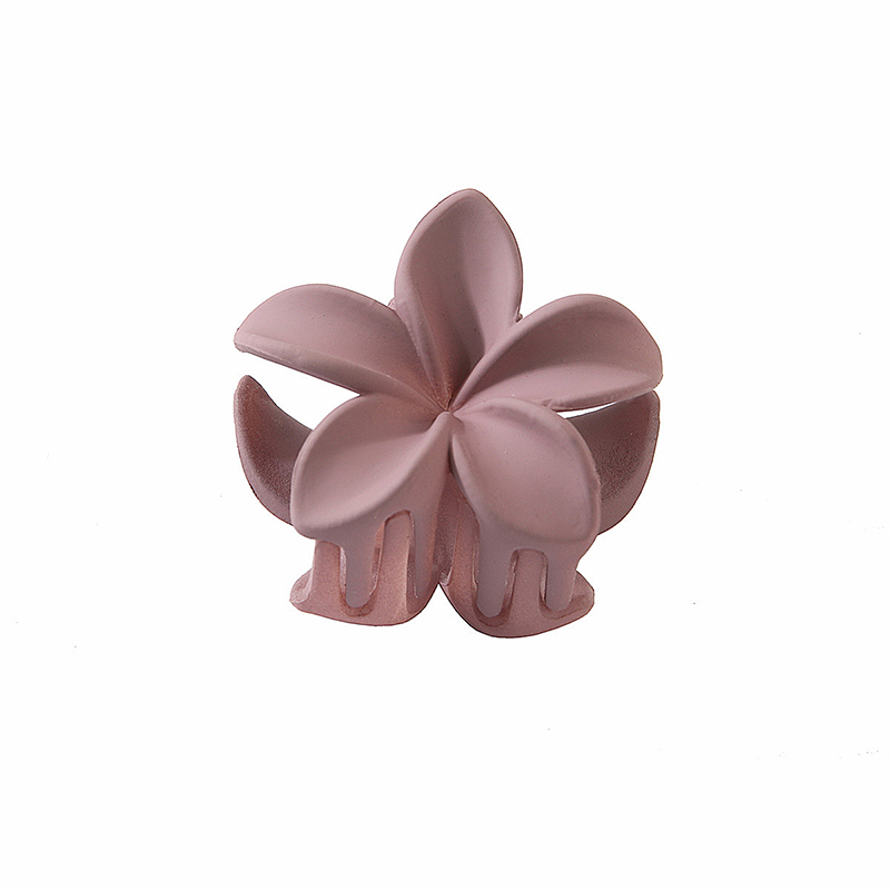 4CM Frauen Kunststoff Haarspangen Süße Und Niedliche Plumeria Blume Form Haarnadel Shark Clip Haar Zubehör Matte Einfarbig Stil: Dark Grau