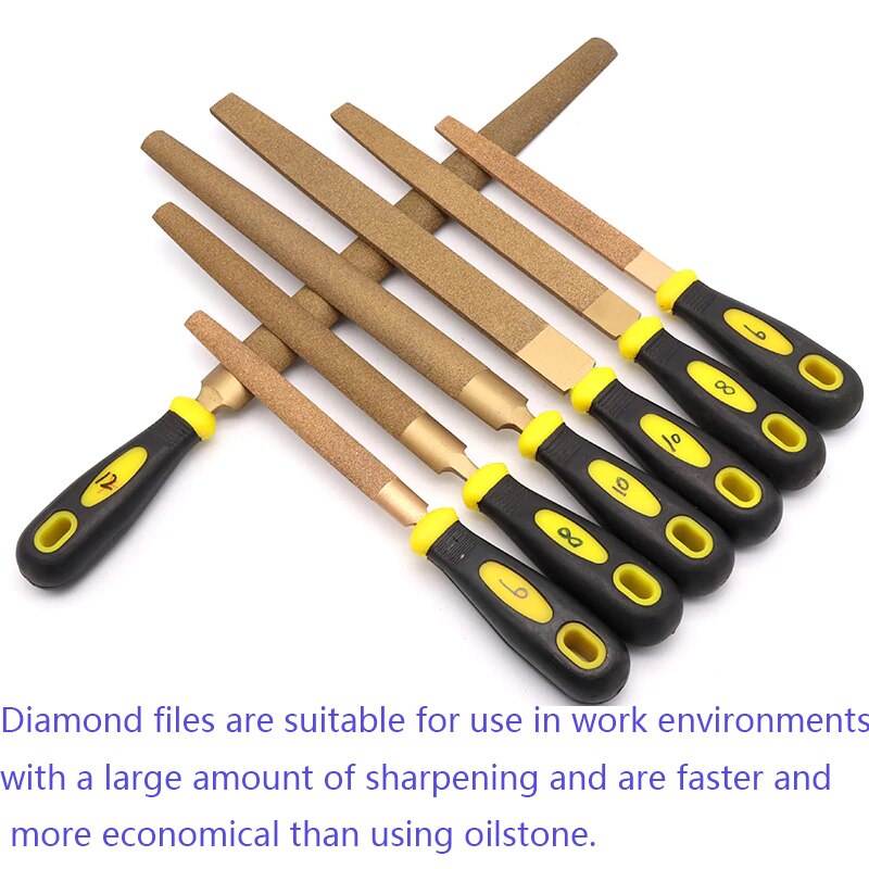 Limas de diamante Braze de 6 a 14 pulgadas, Lima de Metal plana/semicircular para objetos superduros, herramientas de mano para tallado de carpintería