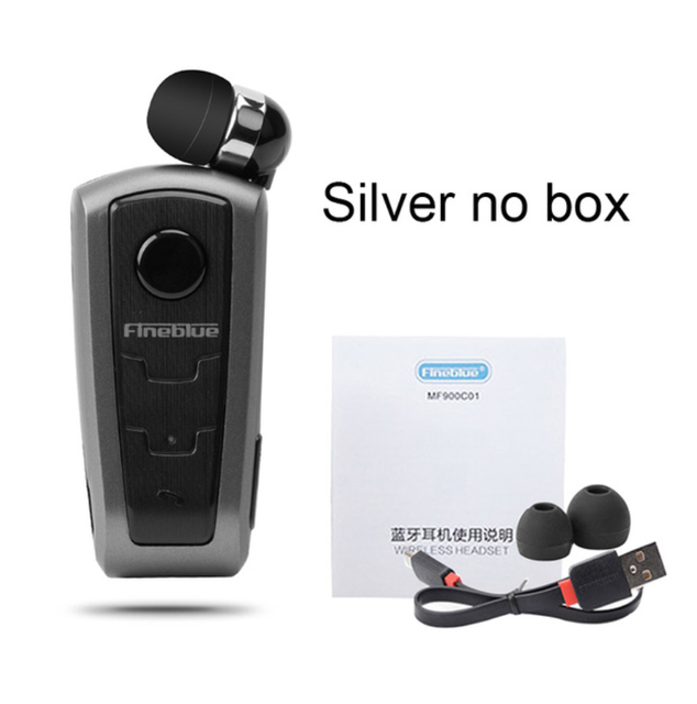 100% Original Fineblue F910 Wireless Bluetooth V4.0 Headset In-Ear Vibrating Alert Wear Clip Hands Free Earphone For Smartphones: Gray no box