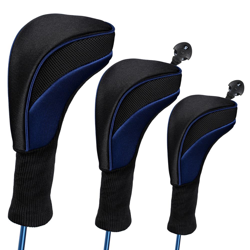 3 Pcs Golf Wood Cover Golf Headcovers for Driver Fairway 1 3 5 Woods Golf Wood Club Protector