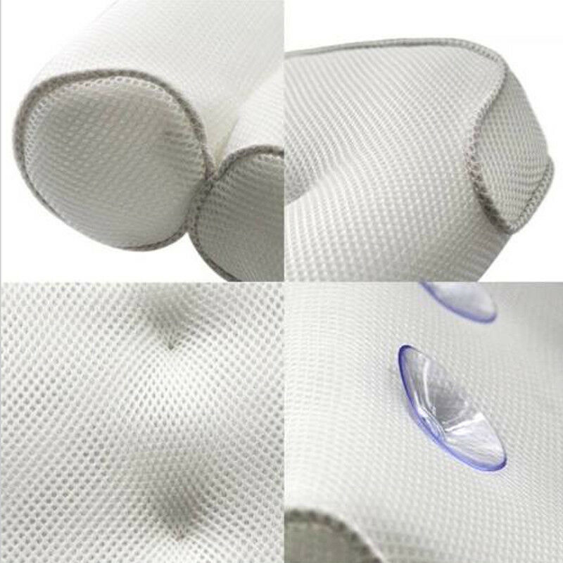 Breathable 3D Mesh Spa Bath Pillow with Suction Cups Neck and Back Support Spa Pillow for Home Tub Bathroom Waterproof