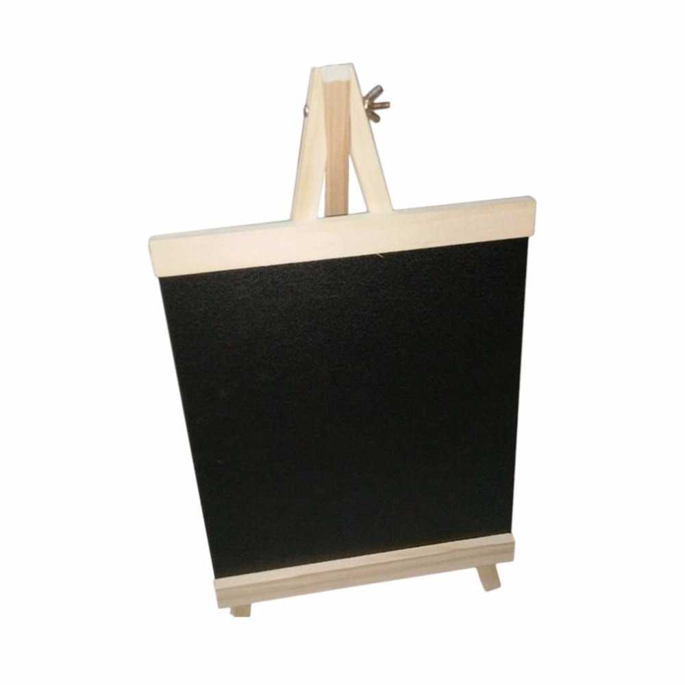 Blackboard 24*13cm stationär skivtavla med justerbart träställ hållbar tavla svart tavla produkter för skolor hem