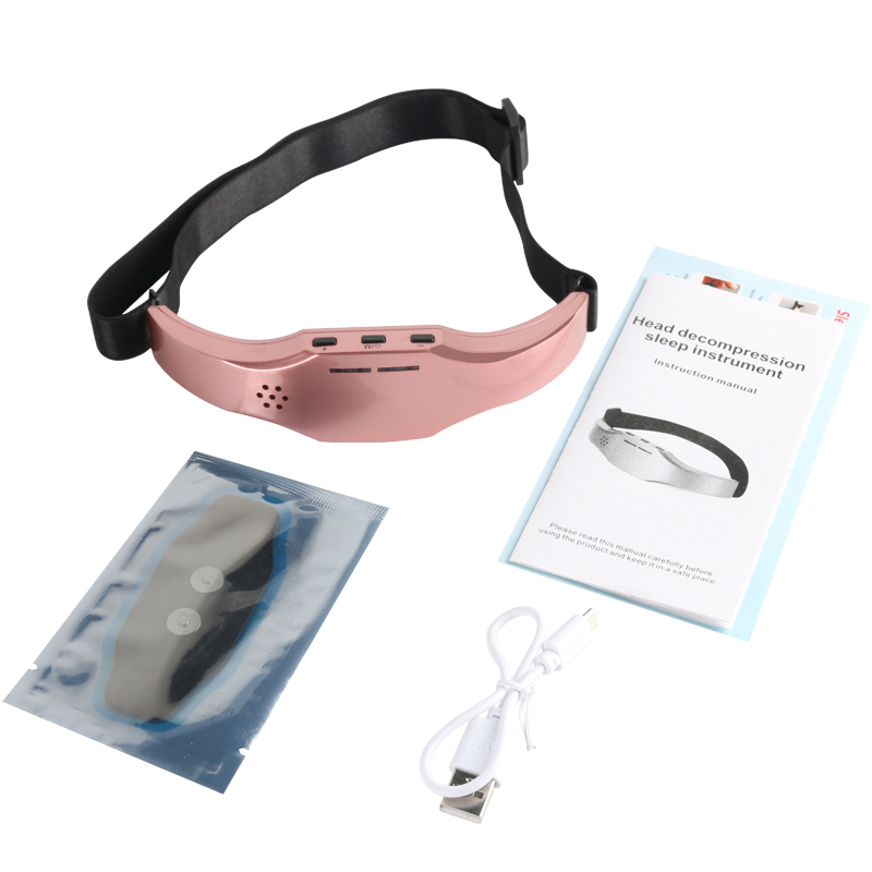 Electric Head Massager Sleep Apnea Monitor Migraine Relief Massager Insomnia Therapy Release Stress/Anxiety/Relax Massager USB: Pink NO BOX
