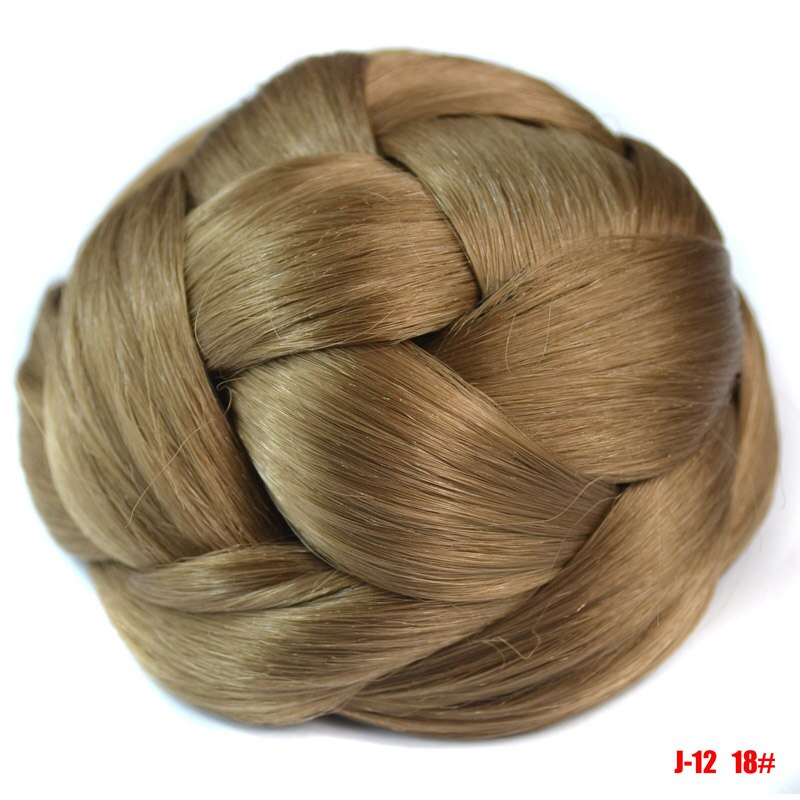 Jeedou trançado chignon cabelo sintético multi-camadas tranças almofada de pão de cabelo 10*6cm 60g redondo penteado elegante vintage updos