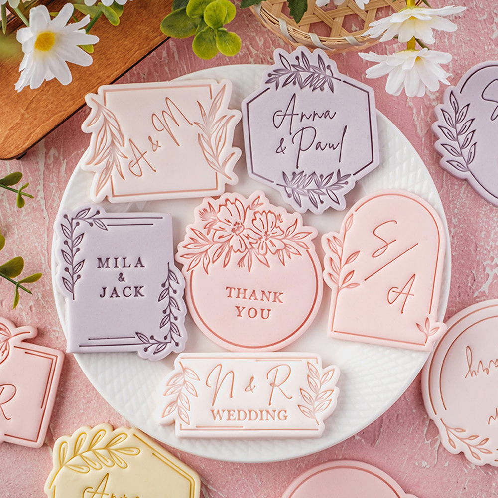 Pattern Blessing Cookie Mold Wedding Birthday Cake Cutting Mold DIY Baking Tool