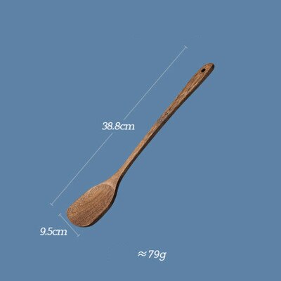 Spatula Long Handle Wooden Non-Stick Cookware Special Wooden Handle Spatula Wooden Spatula Household Kitchen Supplies: 2