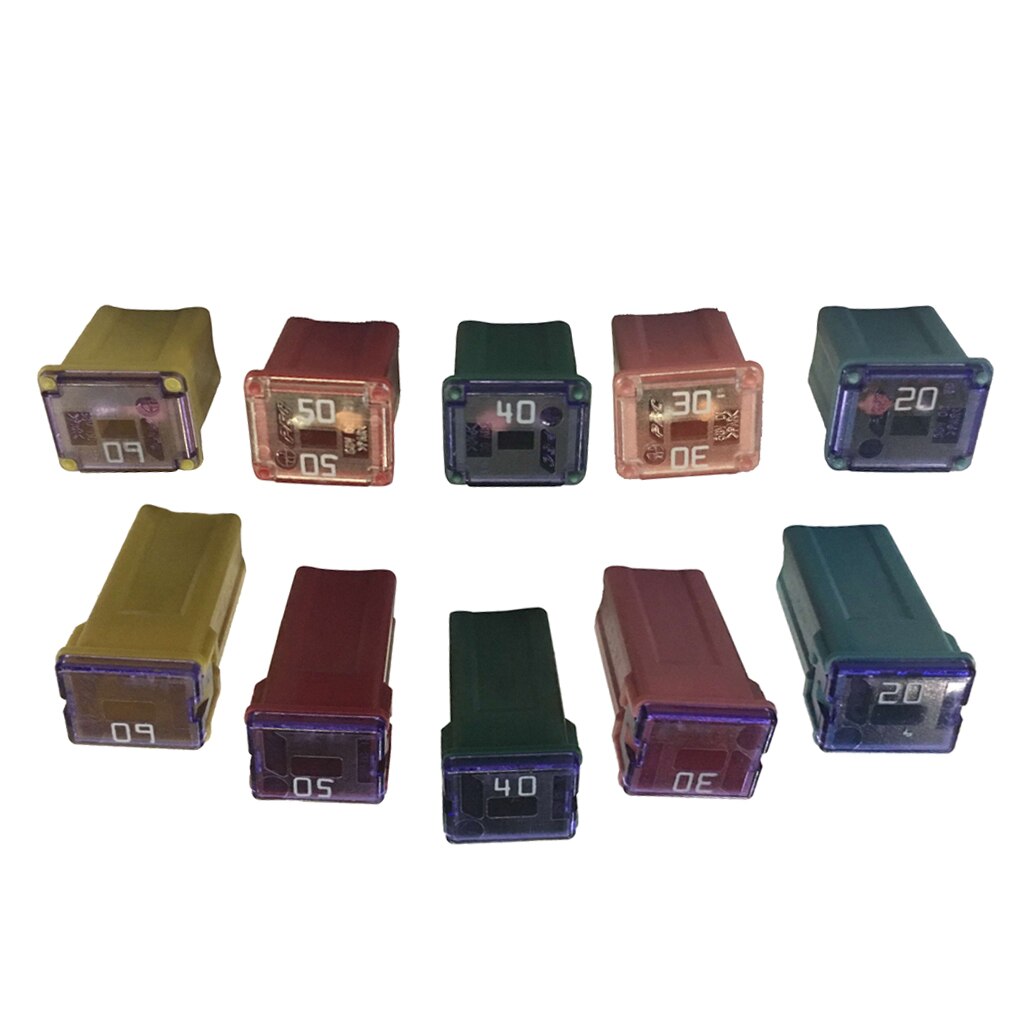 10x Square Fuse Kit Mini Fuse Assortment 20A 30A 40A 50A 60A For Car Truck
