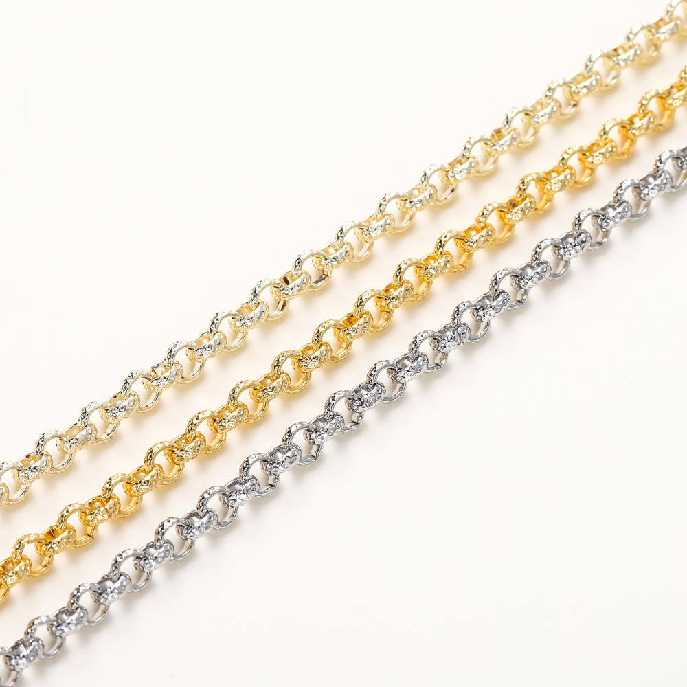 1 metro/rollo de 4mm, 14K, 18K, cadenas de eslabones cruzados de latón chapado en oro, fabricación de joyas, cadenas a granel para accesorios artesanales hechos a mano DIY