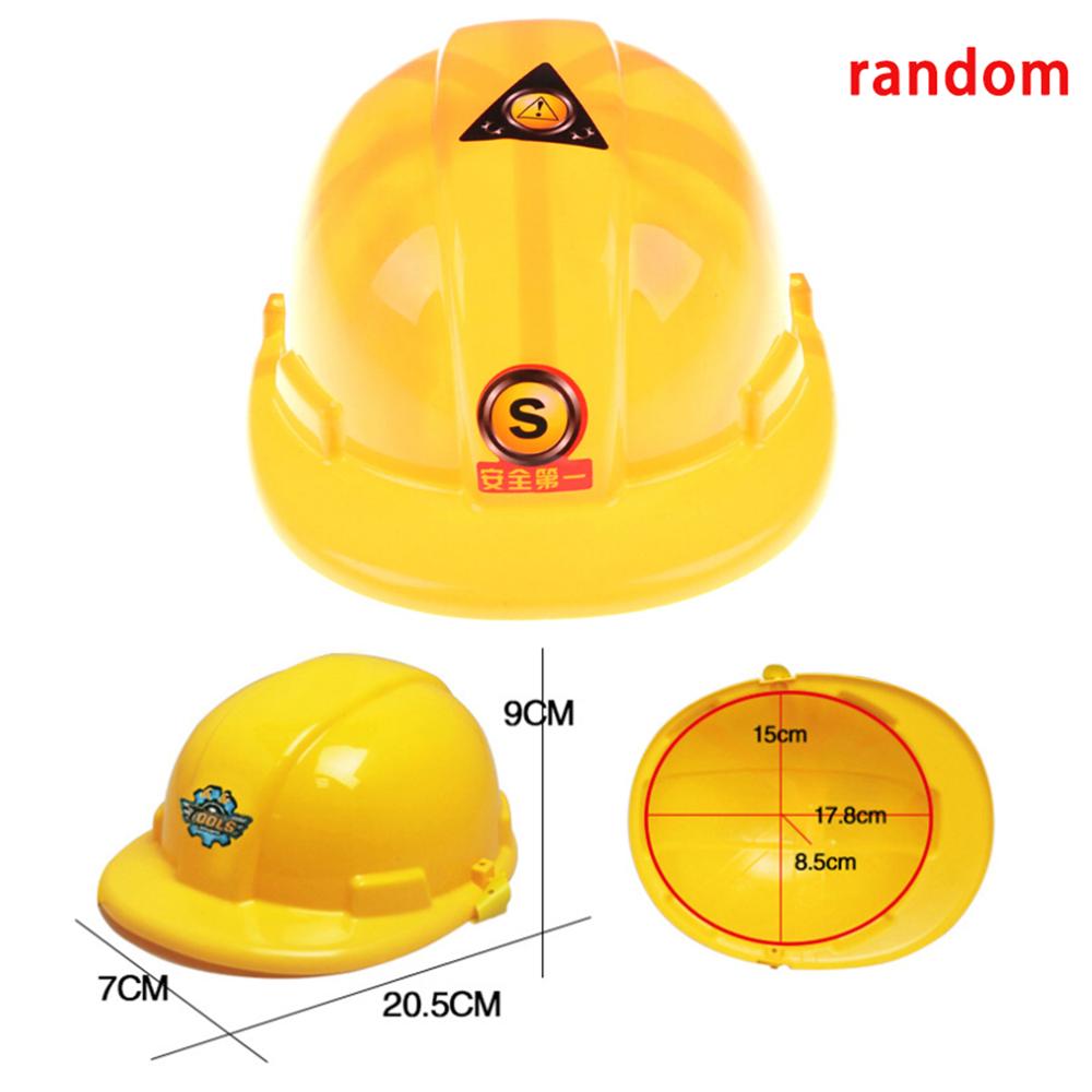 20.5 * 7 * 9cm Yellow Simulation Safety Helmet Pretend Role Play Hat Toy Construction Funny Gadgets Kids Children