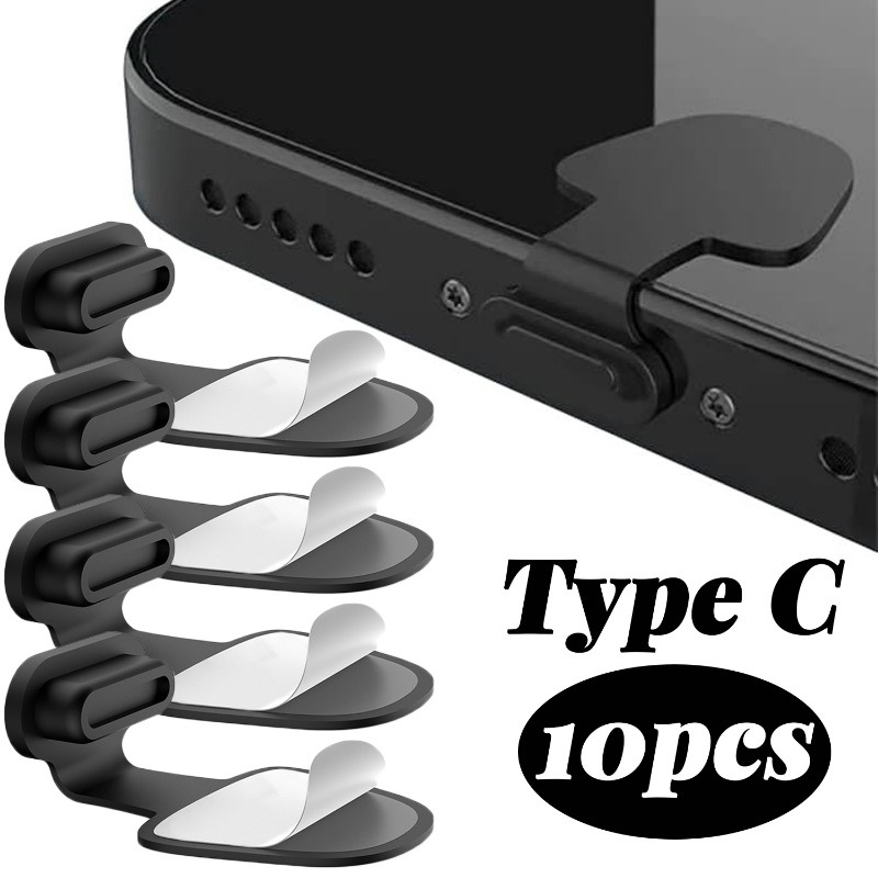Bouchon Anti-poussière pour Port de chargement, pour IPhone Samsung type-c, protecteur de Port en Silicone, couvercle Anti-perte, 2/4/6 pièces