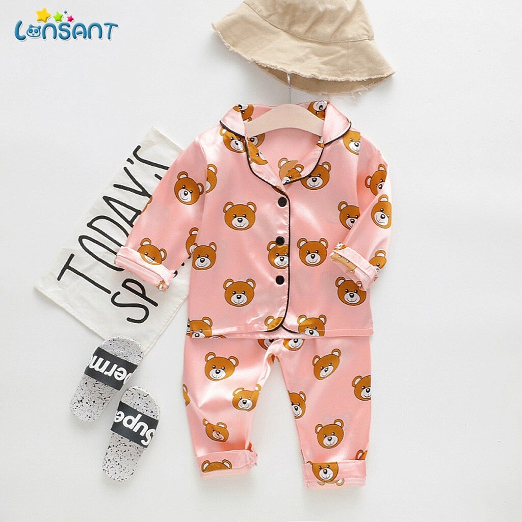 Lonsant Herfst Kid Meisjes Katoen Afdrukken Pyjama Jongen Homewear Kinderen Loungewear Nachtkleding Sets Nachtjapon N30