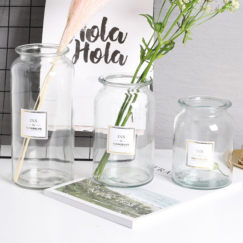 Europäischen Transparent Blume Vasen Pflanzen Halter Nordic Glas Vase Hause Dekoration Ornamente Hydrokultur Schreibtisch Blumentöpfe Handwerk