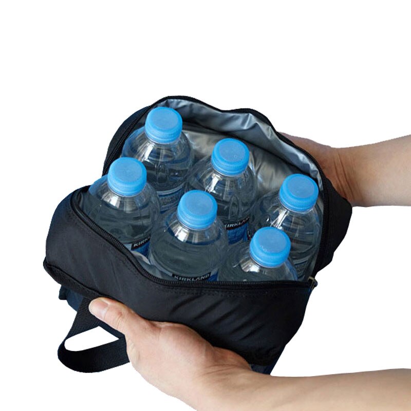 Streifen Tragbare Isoliert Picknick Kühler Trinken Wein Tasche Aluminium Folie Material Thermische Mittagessen Tasche Funktionale Obst Dosen Eis Pack