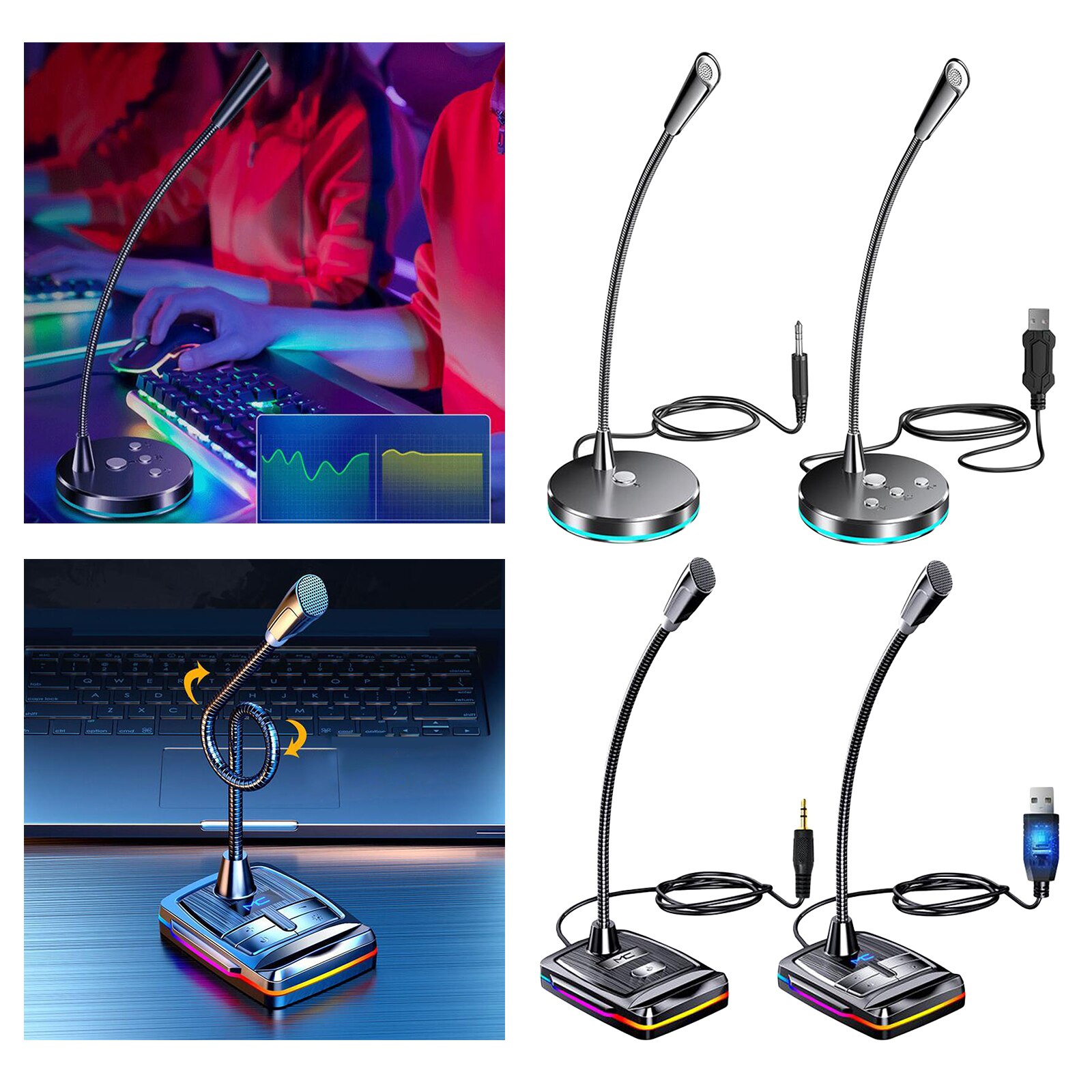 Wired Desktop Microphone Meeting Mic Works With PC Desktop Notebook For Public Speech Meeting