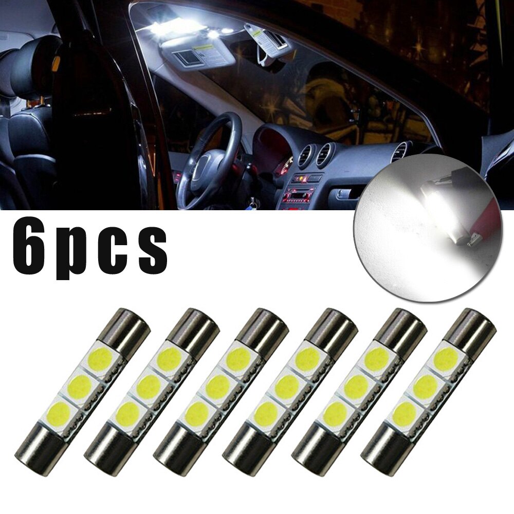 Replacement LED Lights Parts White 5050 3-SMD 5500-6000K Sun Visor Super bright Set