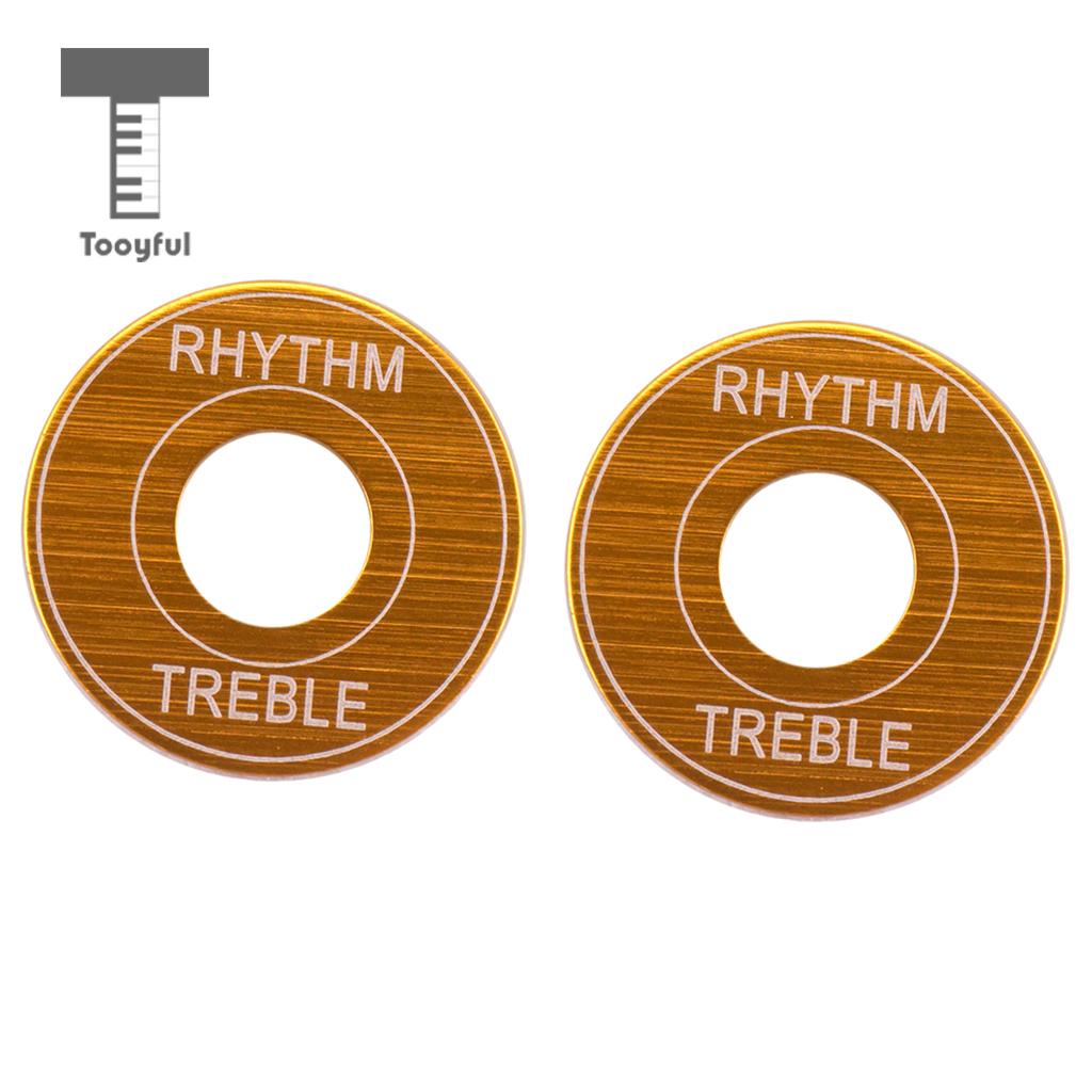 Tooyful Pack Van 2 Gitaar Tuimelschakelaar Platen Ringen Rythm Treble Ringen Diy Voor Lp Elektrische Gitaar Vervangende Onderdelen: Golden 