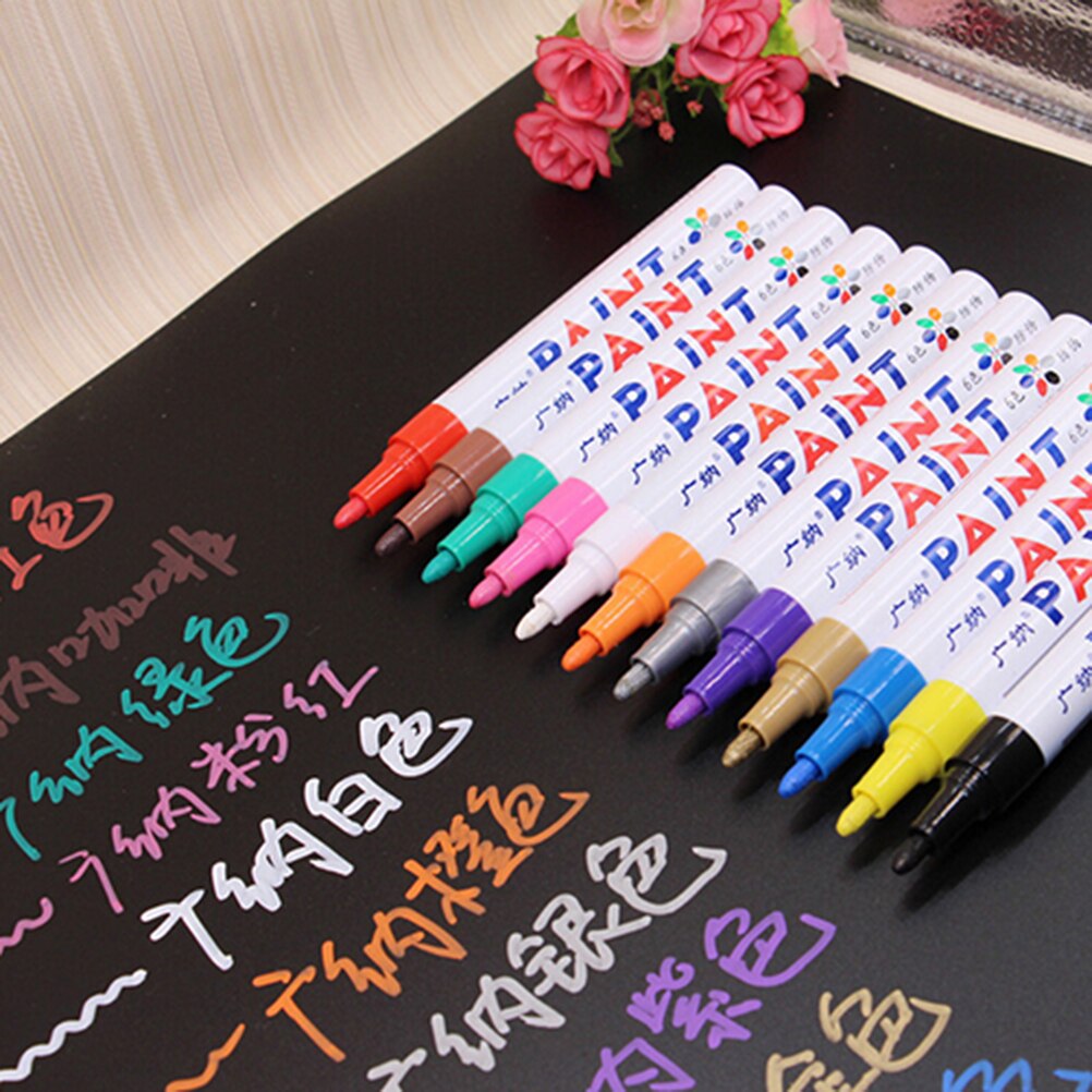 12 Colors Marker Pen For CD Ceramic Glass Plastic Wood Paper Paint Marker Caneta Escolar Office School Supplies