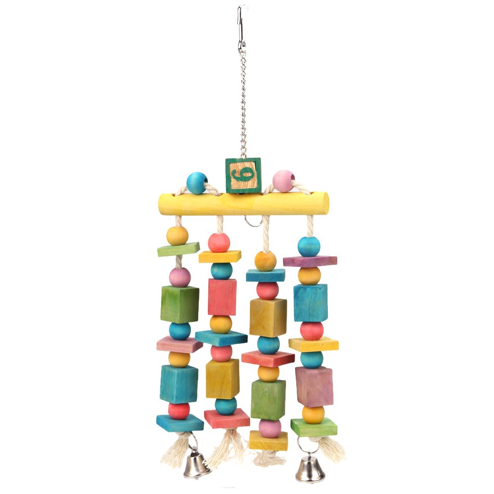 Parrot Toys Macaw Hanging Acrylic with Bells Bites Chew On Cages Cockatoo Stand Rack Swing Bird Toy Pet Product: A