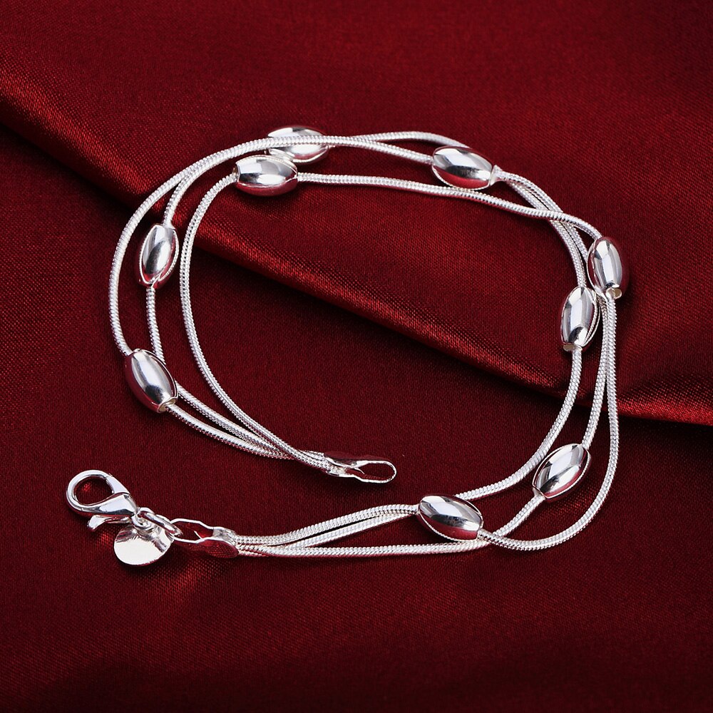 beads chain LINK dream silver bracelets for women lady wedding jewelry Christmas cute H030: H236