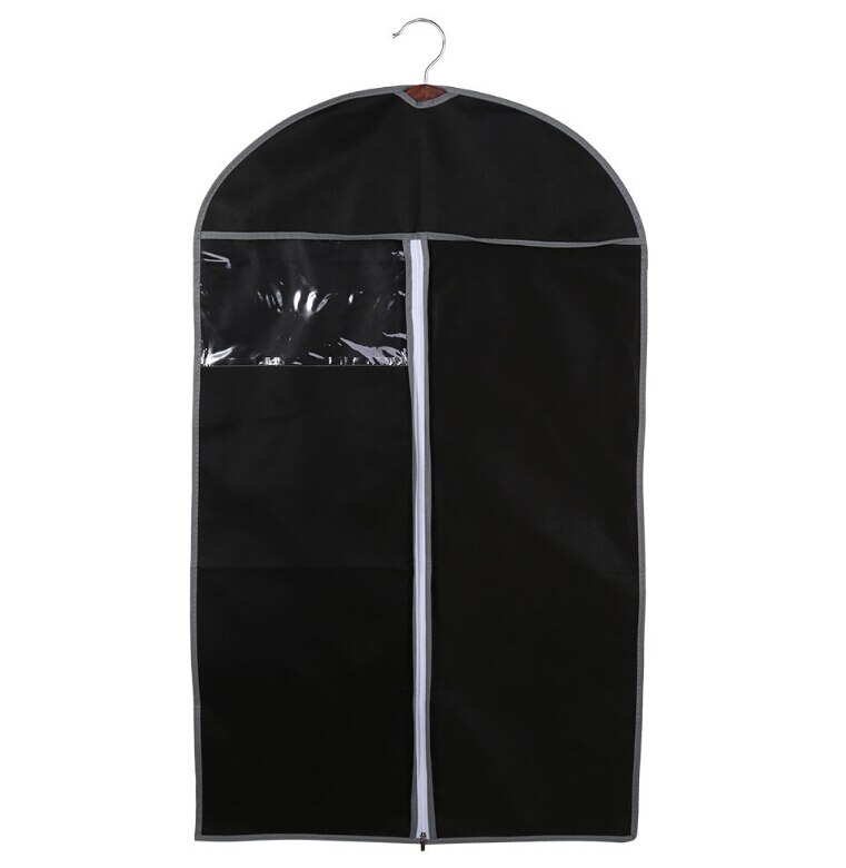 Fundas de tela no tejida para ropa, funda para trajes y ropa, bolsa de almacenamiento a prueba de polvo, Protector transpirable, color negro