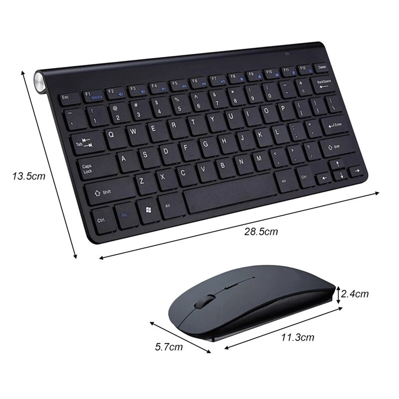 2.4G Wireless Keyboard Stainless Steel Ultra Slim Keyboard for Computer/Desktop/PC/Laptop/Surface/Smart TV