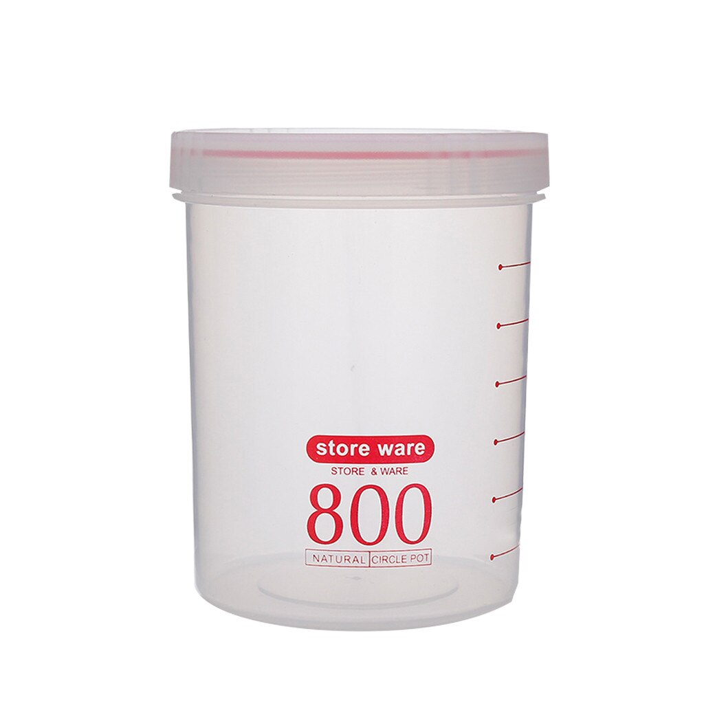 Multigrain Storage Box Hermetically Sealed Plastic Round Spiral Storage Tank Food Storage Containers Refrigerator Storage Bottle: Pink (800ML)