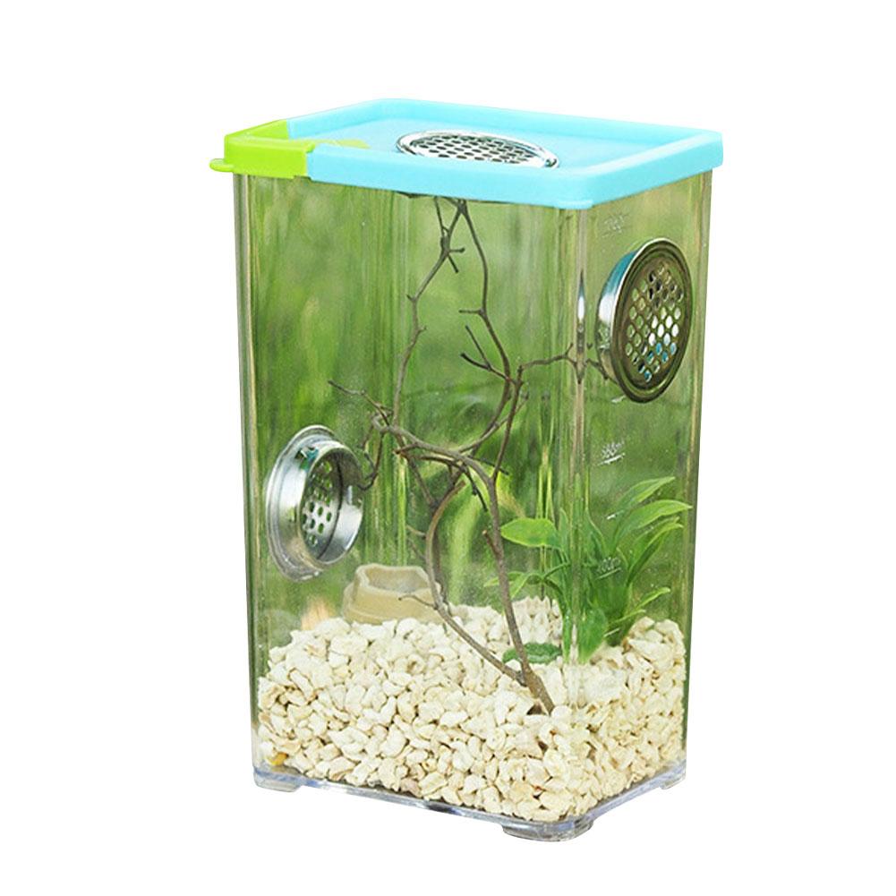 Reptile Kweekbak Clear Acryl Reptiel Terrarium Voerbox Bidden Hagedis Reptiel Thuis Insect Kooi Voor Spin Schorpioen: 10.5X8X17cm