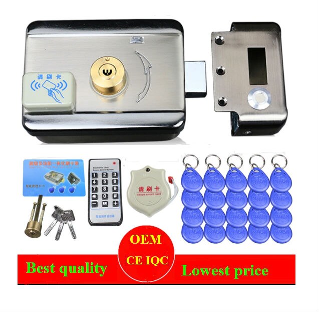 Système de contrôle d'accès de porte et de porte, dc 12v, électronique intégré, RFID, verrouillage des jantes de porte, avec 1000 utilisateurs, lecteur RFID pour interphone