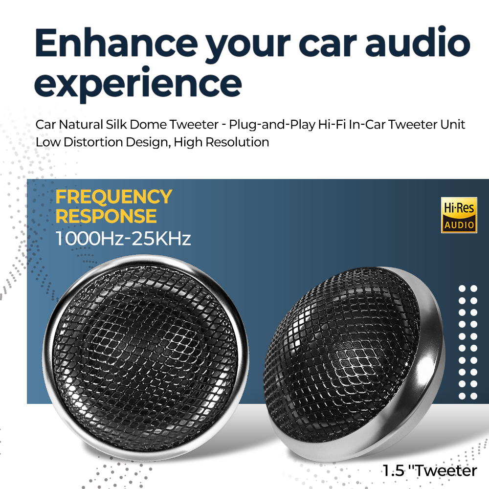 1.5inches Car High Fidelity Stereo Speaker Tweeter - Car Modified Car Audio Silk Dome Tweeters