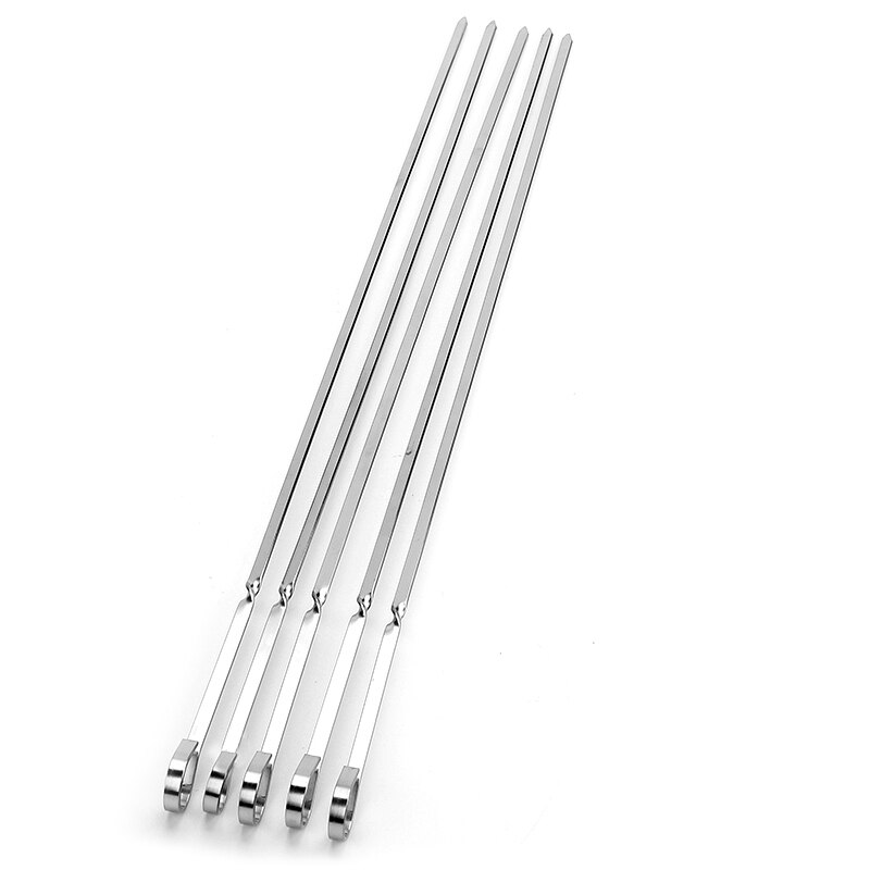 17.7in (45Cm) roestvrij Staal Platte Bbq Sticks Metalen Bbq Kabob Spiesjes Herbruikbare Bbq Stickers Grill Barbecue Accessoires 6/10/12pc