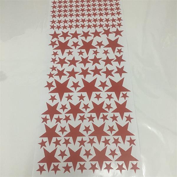 163 stk blandet størrelse 3-9cm tegneserie svarte stjerner veggklistremerker til låve babyrom tapet hjemmeinnredning selvklebende pvc veggdekor: Rød