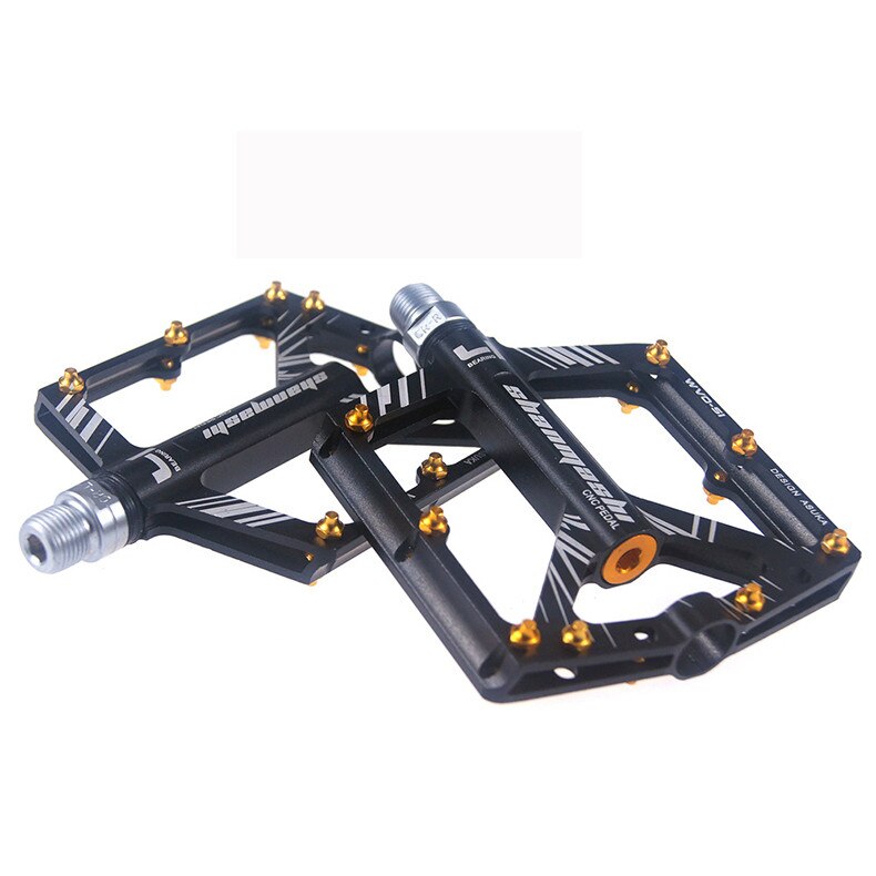 SMS Bicycle Pedal MTB Mountain Bike Pedals MTB 4 Bearings Fixie Bike Footrest Big Flat Treat Ultralight 306g Cycling 9/16 BMX: 1 pair black