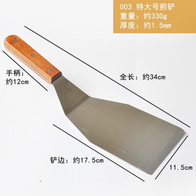 Grillbiff pizza hand skopa tårta pressskyffel matlagning mat tjockna mat spade pannkaka slip teppanyaki kök bbq verktyg: 3