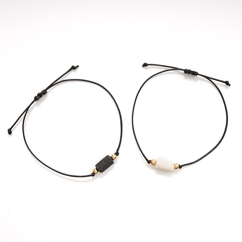 Lava stone Bead Adjustable Bracelets Bangles for Women Men Couple Lovers Promise Oil Essentail Diffuer Aromatherapy Bracelets