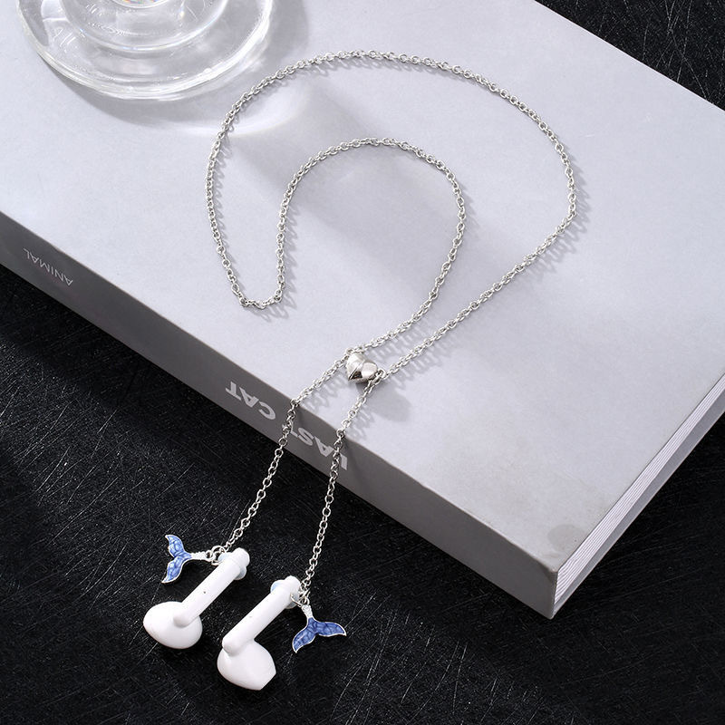 Draadloze Oortelefoon Lanyard Hangende Hals Anti Verloren Ketting Metalen Kettinghouder Riem Lanyard Koord String Voor Airpods 1 2 3 Pro: Bruin