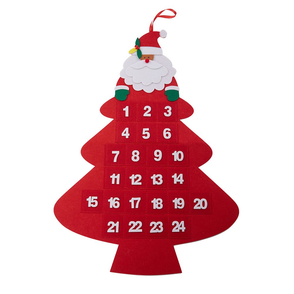 Felt Advent Calendar Hanging Fabric Christmas Tree Advent Calendar with Pockets for Xmas Decorations Child Kids Toys: B