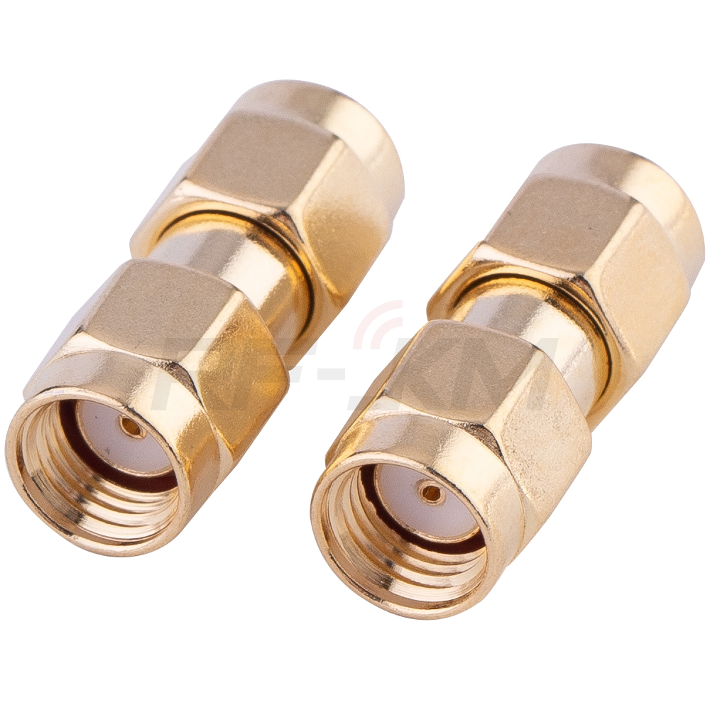 1Pcs Connector Adapter Rp Sma Stekker Naar Sma Stekker Rf Coaxiale Converter Straight: Lavendel