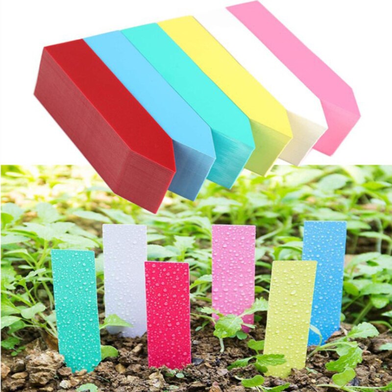 100/20 Pcs Gardening Plant Label Waterproof Plant Markers Plastic Insert Ground Card T shaped Plant Sign