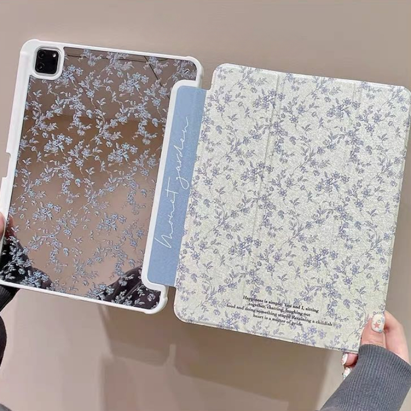 1pc Kleurrijke Bloemen Stand Tablet Beschermhoes Geschikt voor iPad 10.9/10.2/Air4/5/Pro11/10th/10.5 Case met Potlood Slot Houder