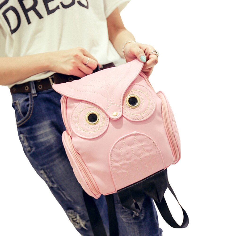 Hibou sac à dos adolescentes sacs d'école mignon dessin animé hibou sac à dos femmes école sac à dos pour femmes en cuir sac Mochila Mujer # T1G