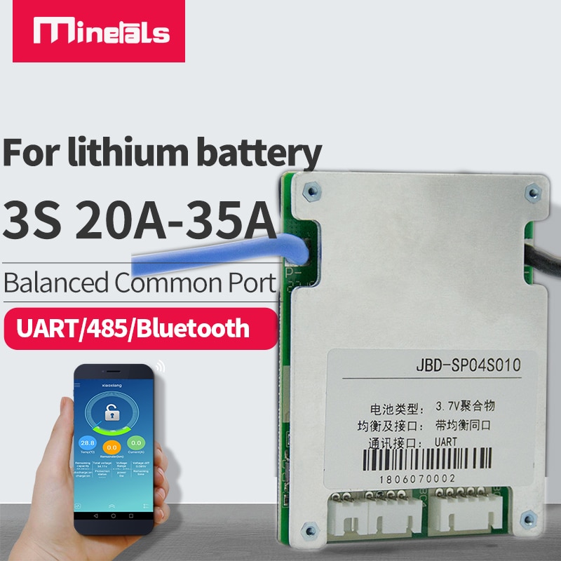3s 12v li-ion battery BMS Bluetooth common 18650 polymer ternary solar energy street lamp UART/485 overcharge overdischarge