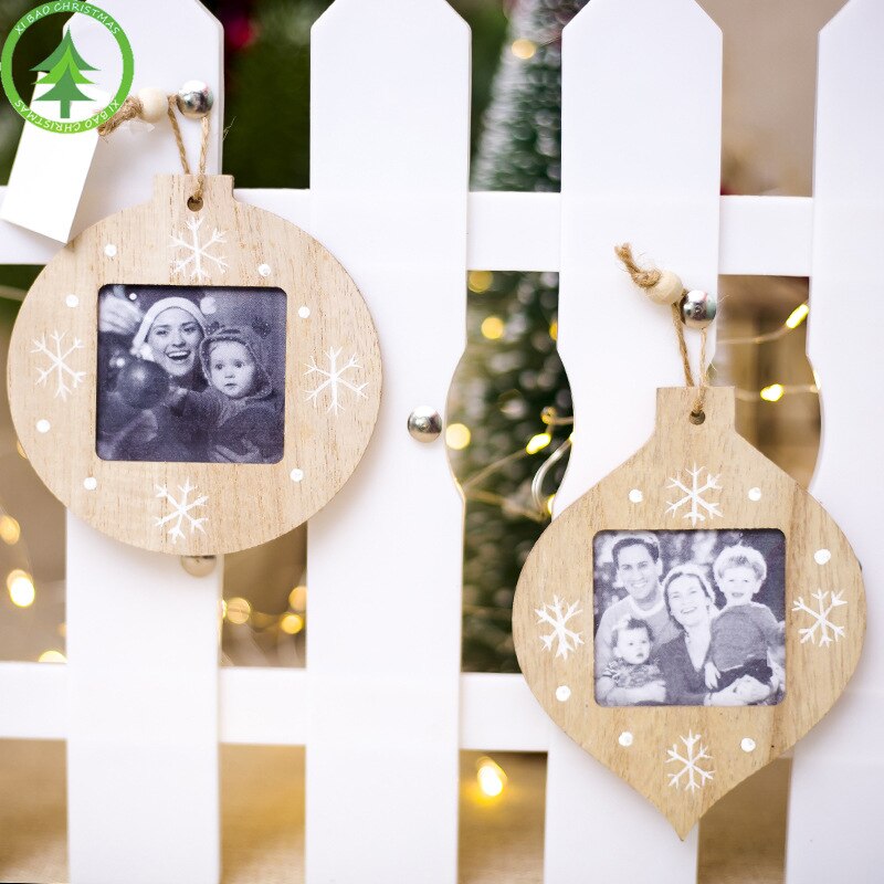 Innovative Christmas Decorations DIY Wooden Hanging Frames Christmas Pendant Modern Photo Frames Christmas