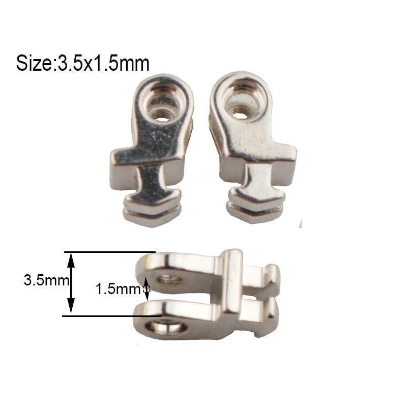 20Pcs (10Pairs) Brillen Scharnier Reparatie Vervanging Hoge Nickle Bril Enkele Dubbele Tand Scharnier Reparatie Accessoire: XTS898