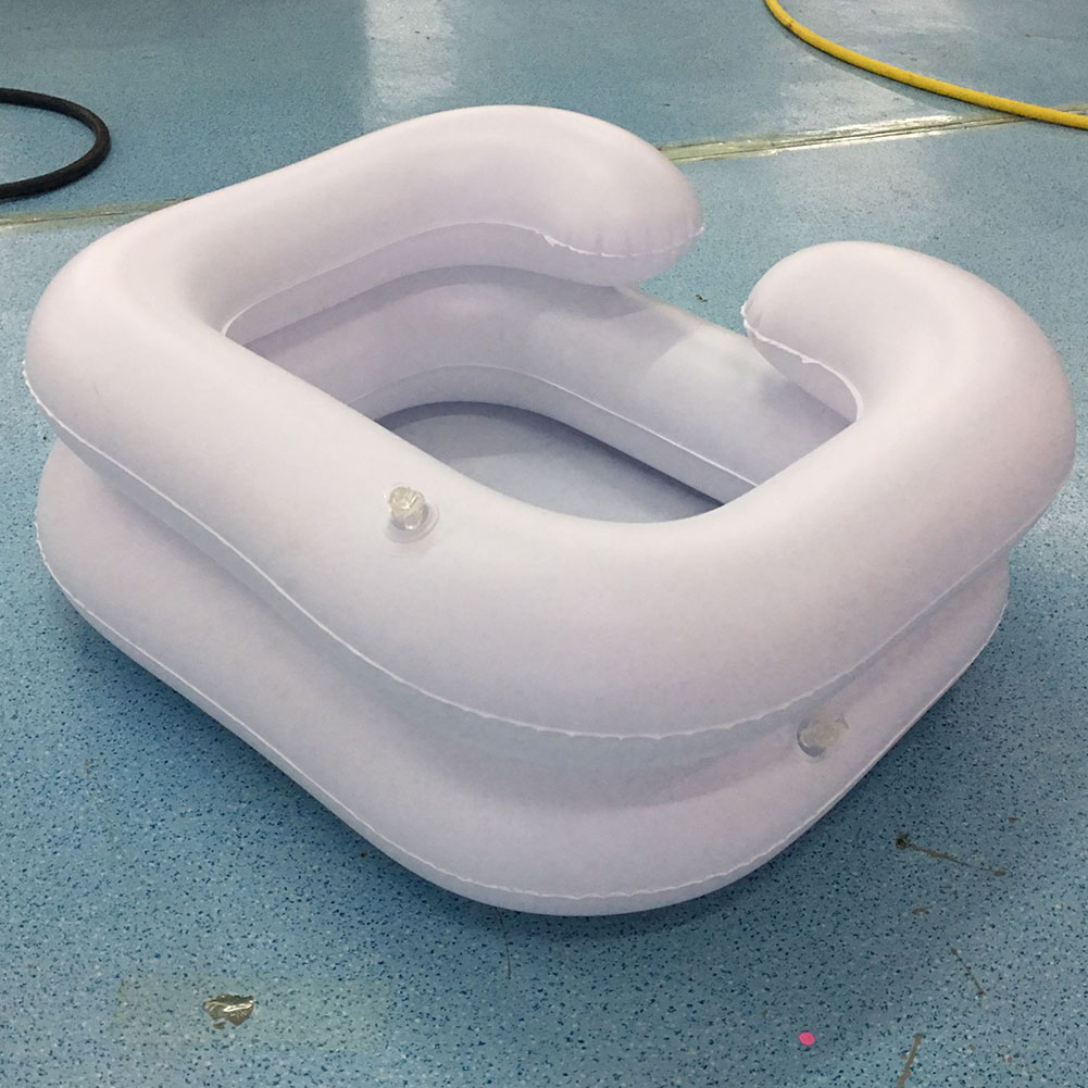 Inflatable Salon Hairdressing Shampoo Tray Portable Elderly Care Hair Washing Basin PVC Disabled Assistive Aid With Drain Tube