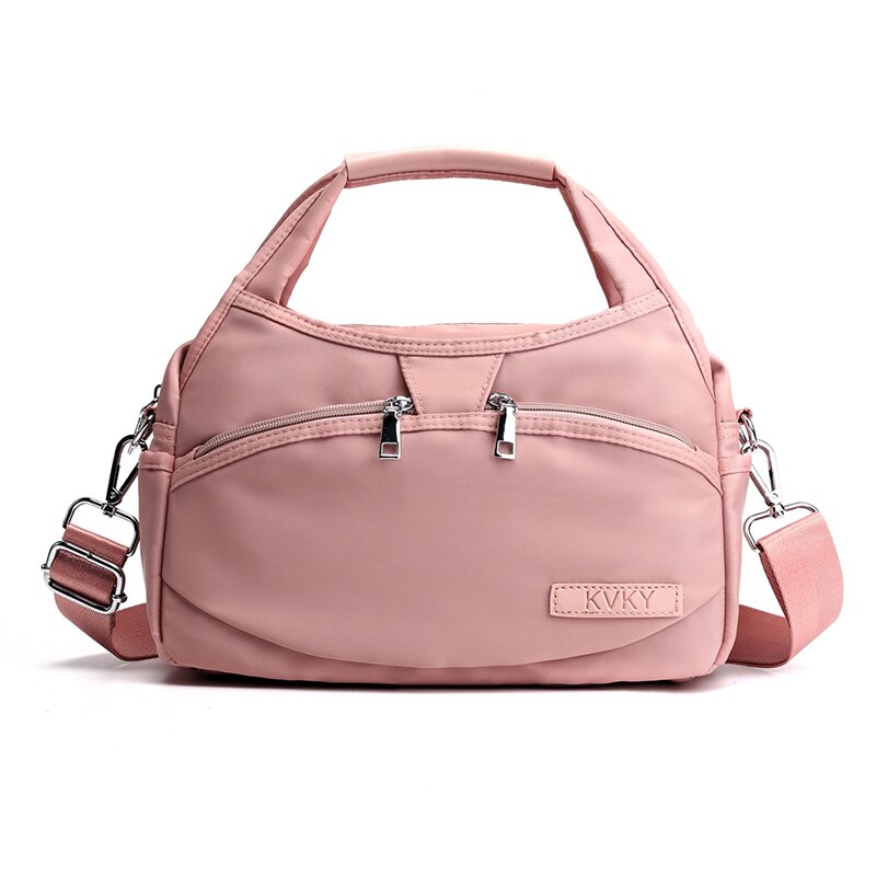 Uformell skulderveske for kvinner trendy nylon veske kvinnelige små messenger bags enkel crossbody bag bella: Rosa