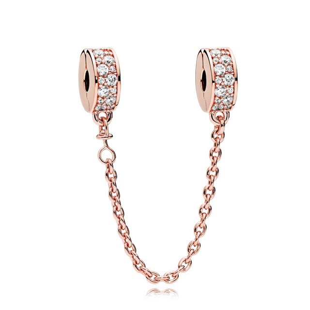 Reproduction 1:1 100% 925 Sterling Silver Safety Chain Bracelet Beads Set Free Package: Blue