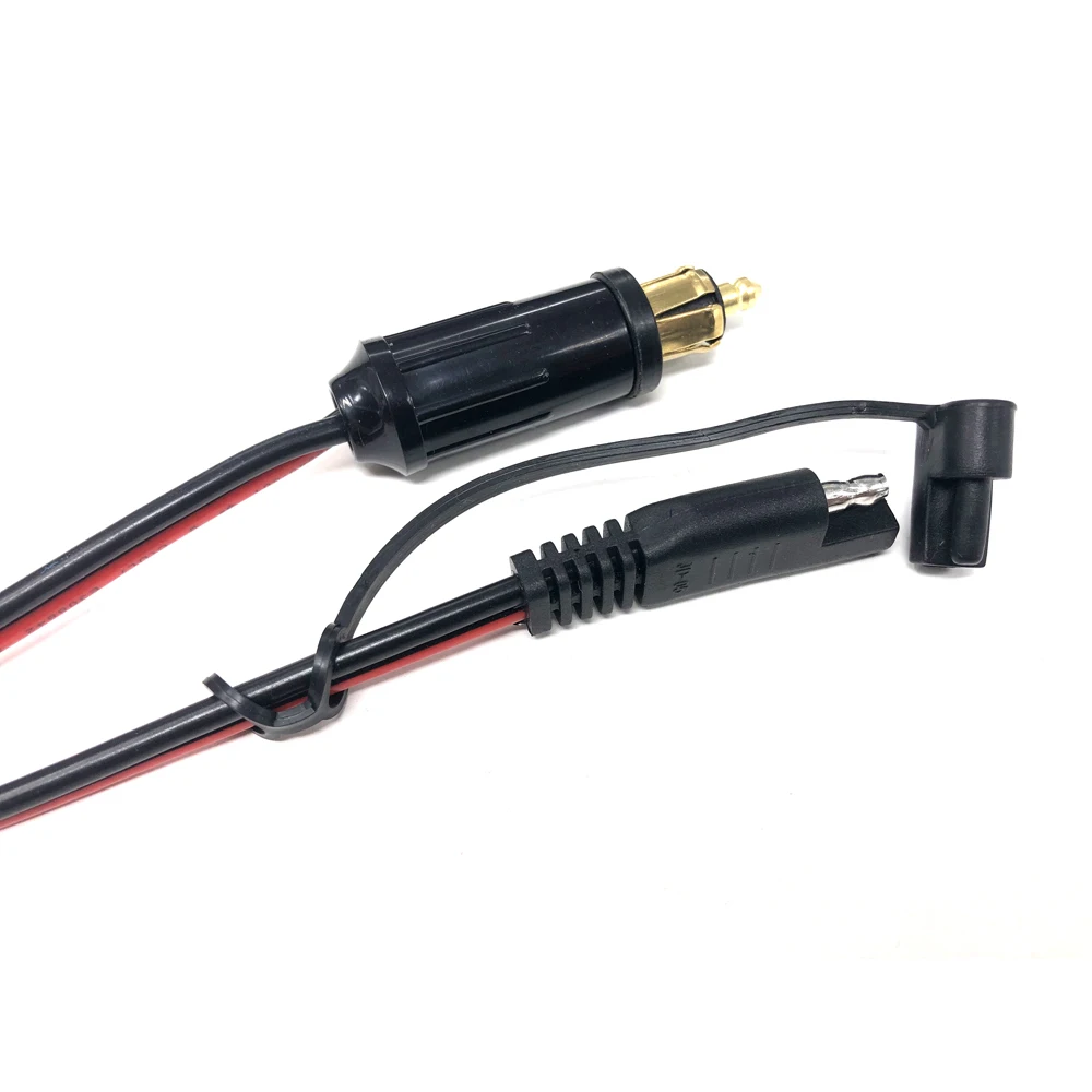Conector de alimentación DIN Hella a SAE para motocicleta BMW, conector adaptador inverso de polaridad SAE, 14AWG, 90cm