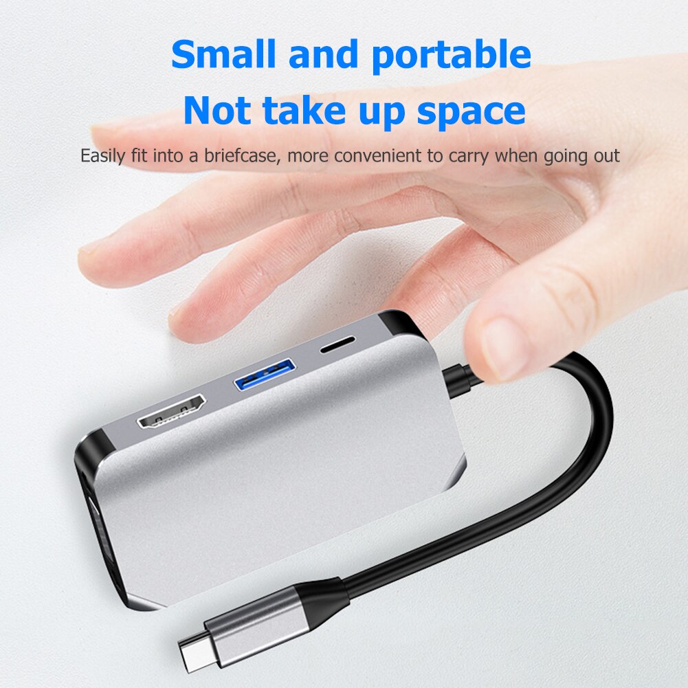 Notebook Smartphone Expansion Converter USB Type C Hub to USB 3.0 60W PD Power Delivey VGA 4K HDMI-compatible Adapter for PC